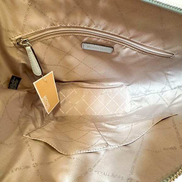 Michael Kors Charlotte Large Top Zip Shoulder Tote Bag Vista Blue - Picture 8 of 11